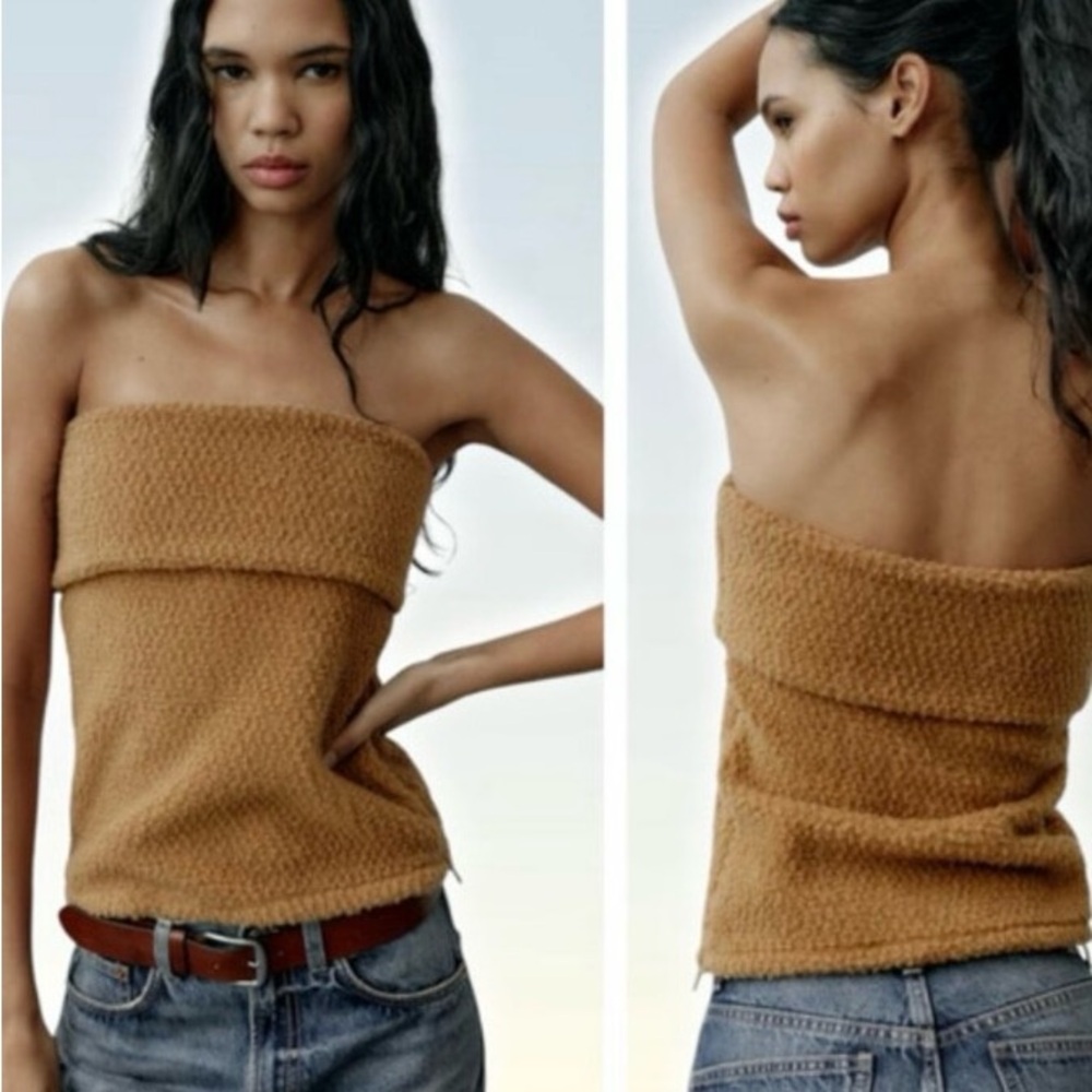 ZARA Sherpa Bandeau Top - Small
